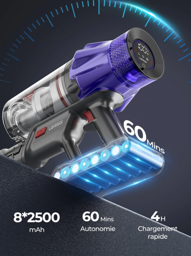 Aspirateur Balai Laresar autonomie