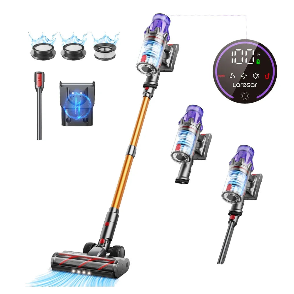 Aspirateur Balai Sans Fil LARESAR – 500W, 50kPa, Autonomie 60 Min (1)