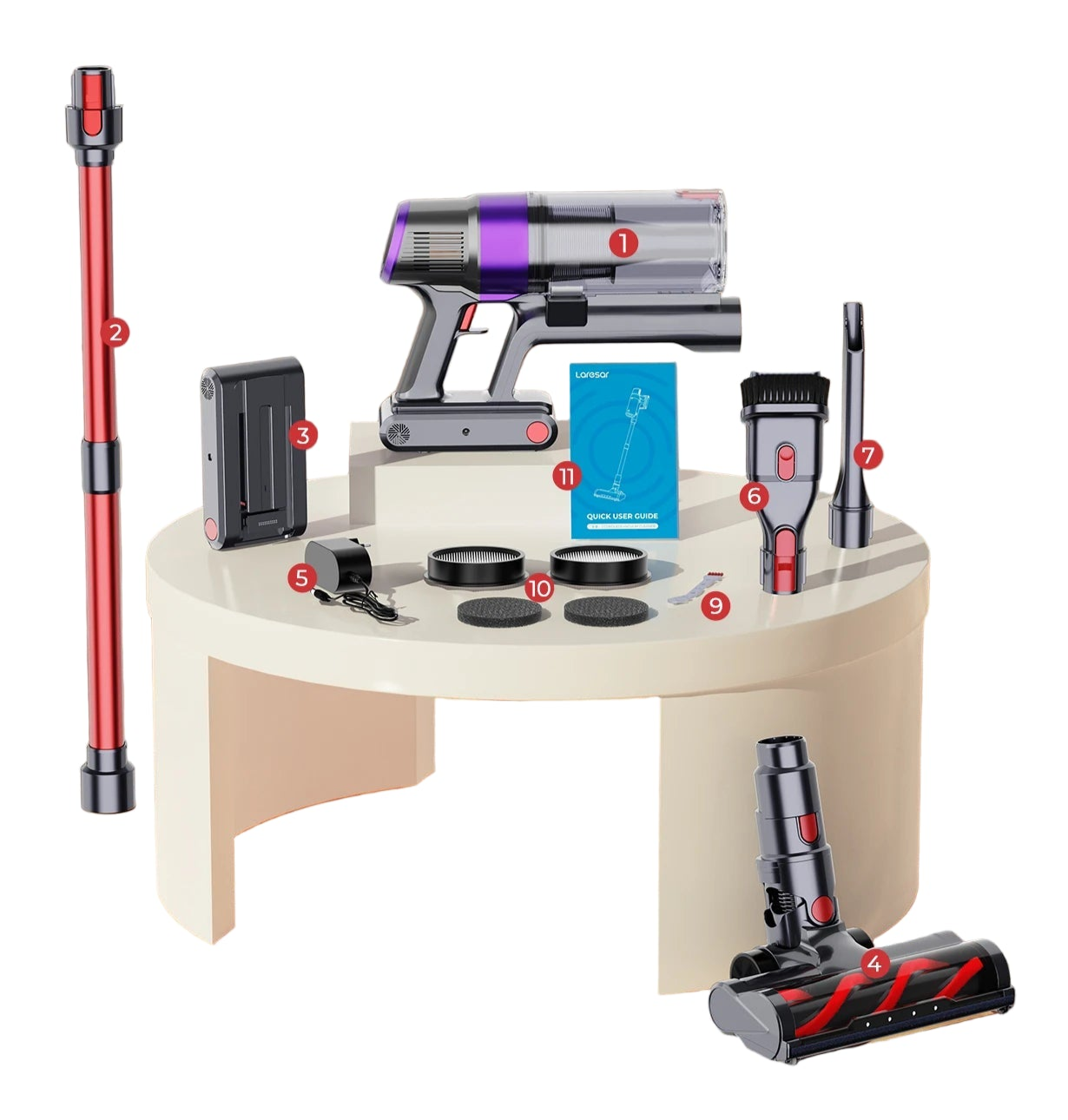 Aspirateur Balai Laresar kit complet