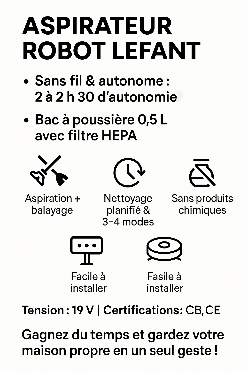 Aspirateur Robot m210 pro description
