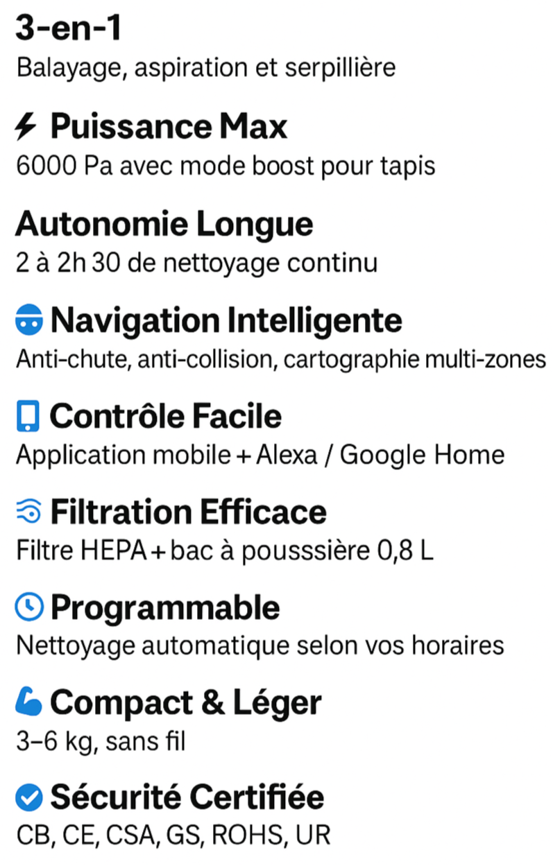 Aspirateur robot description